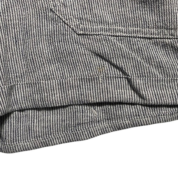 Briggs Linen Blend Pinstriped Shorts S Navy/White Casual Pull-On Cuffed Hem NWT - Picture 5 of 8